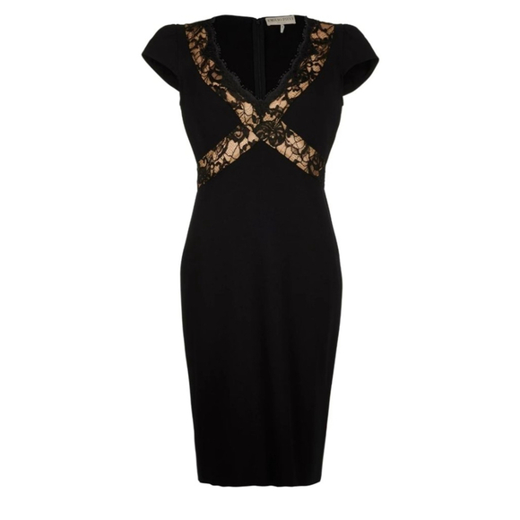Emilio Pucci Dresses & Skirts - EMILIO PUCCI Black & Beige Lace Sheath Dress Size 8 LBD